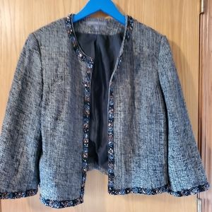 Silk Tweed Bead Trim Jacket
